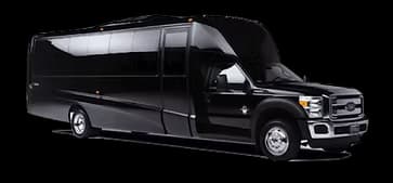 Black 27-passenger executive mini bus