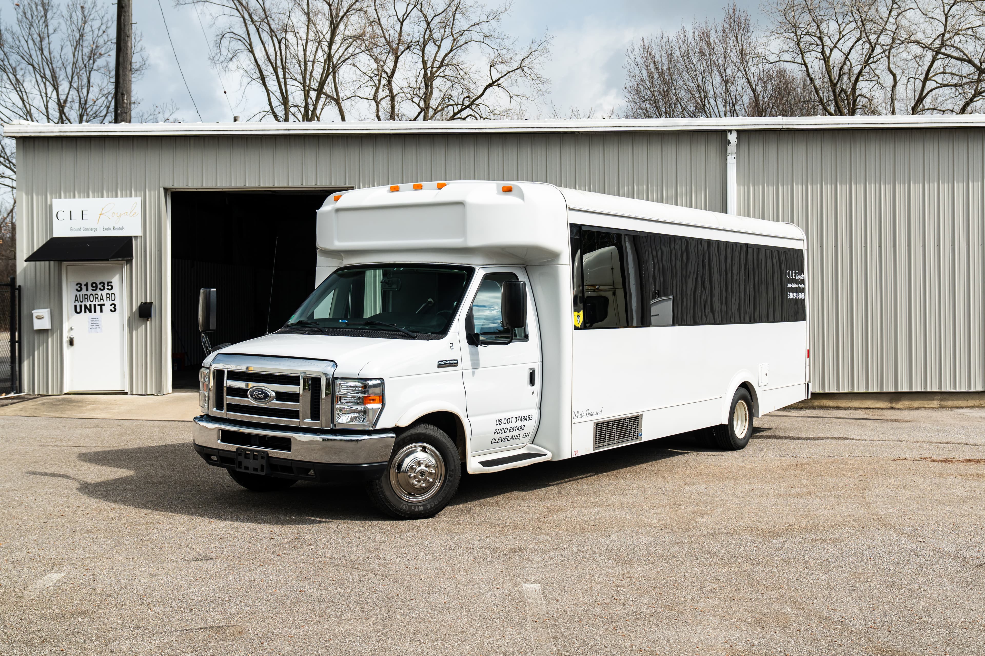 24 Passenger Party Bus front view
