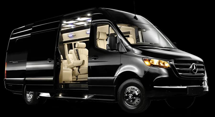 Black Mercedes Jet Sprinter van
