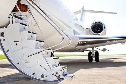 Private jet on tarmac